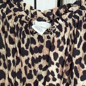 H&M Animal Print dress in Black and Tan